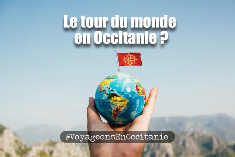 globe, tour du monde, drapeau occitanie