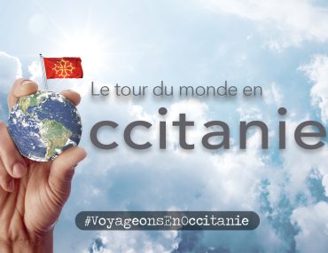 globe terre, main, occitanie, france, monde, voyage
