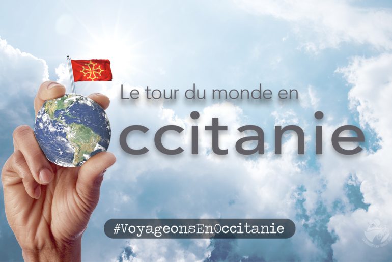 globe terre, main, occitanie, france, monde, voyage